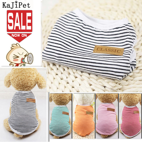 Camiseta clásica a rayas para perro, ropa para perro barata para perros pequeños, camiseta para Chihuahua, chaleco para cachorro, ropa para perro Terrier ► Foto 1/6