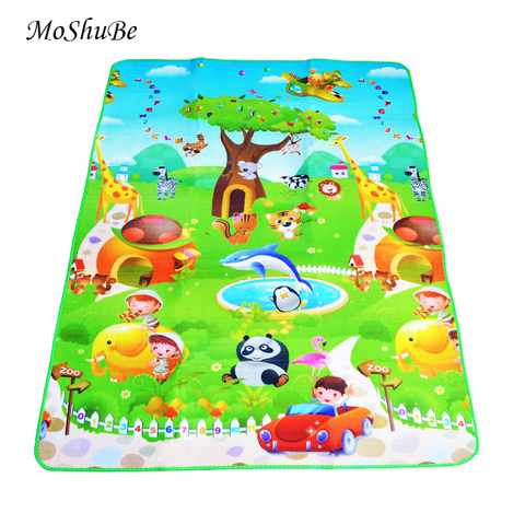 Alfombra de juego para bebés, alfombrilla de doble cara de 180x120x0,5 cm con diseño de dinosaurio y Animal, para gatear, almohadilla para gimnasia ► Foto 1/4