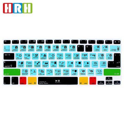 Su Alteza Real DaVinci Resolve Hotkey atajos función cubierta de teclado de silicona Protector, teclado piel para Mac Air Pro Retina 13 15 17EU/ ► Foto 1/6