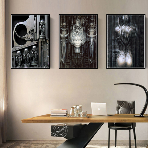 Pósteres e impresiones Hr Giger Li II, obra de arte de Horror de Alien, imágenes de pared de Pintura al lienzo para decoración del hogar y sala de estar ► Foto 1/6