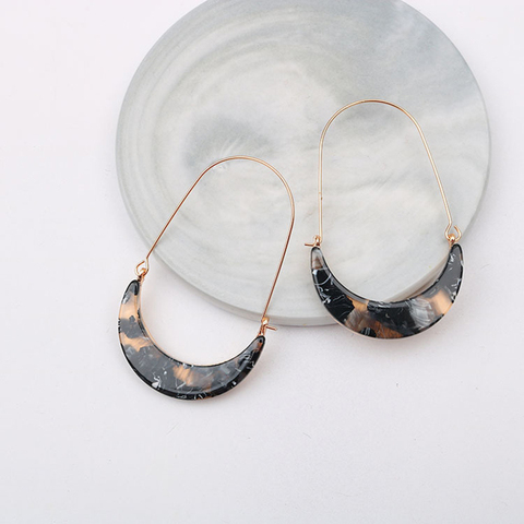 Pendientes acrílicos para mujer, aretes largos de acetato de leopardo para mujer, aretes colgantes geométricos, regalo de joyería ► Foto 1/6