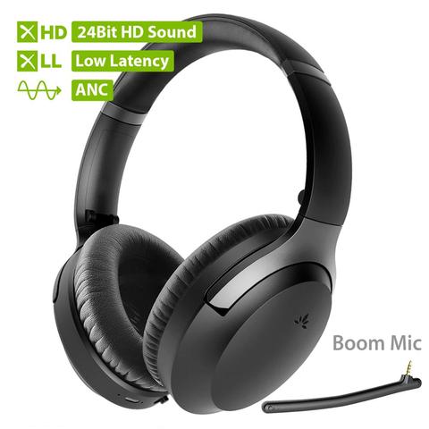 Avantree Aria Pro aptx-hd auriculares Hi-Fi Bluetooth 5,0 con cancelación activa de ruido, auriculares ANC inalámbricos por encima de la oreja con micrófono Boom ► Foto 1/6