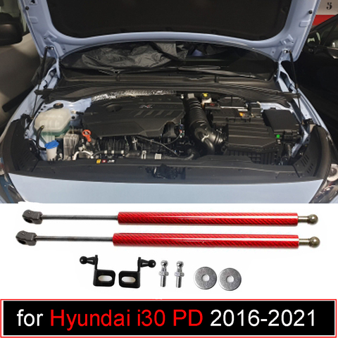 Resortes de Gas de modificación para coche, amortiguador de choque de fibra de carbono para capó delantero, soporte de elevación de capó, compatible con Hyundai i30 PD 2016-2022, Elantra GT ► Foto 1/6