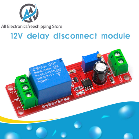 Interruptor de temporizador NE555 DK555, módulo de desconexión ajustable, módulo de relé de retardo de tiempo cc 12V, relé de retardo, escudo 0 ~ 10S ► Foto 1/6