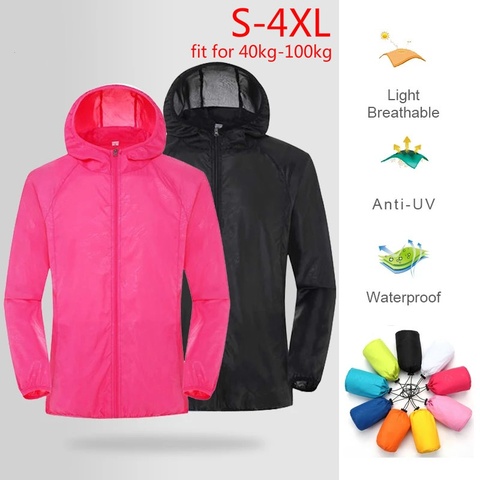 Chaqueta de senderismo para hombre y mujer, chaquetas deportivas impermeables, de secado rápido, cortaviento, protector de sol y rayos UV, abrigo ideal para acampar, aventura al aire libre, cazar, unisex ► Foto 1/6