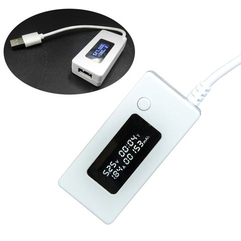 Probador USB de corriente USB, voltímetro, Monitor LCD, teléfono Digital, Detector de batería portátil, probador de capacidad de batería ► Foto 1/6