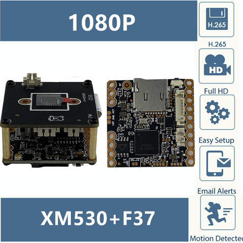 Placa de módulo de cámara IP inalámbrica, WIFI, XM530AI + F37, red de 1920x1080 @ 25fps, compatible con tarjeta SD de 128G, Audio bidireccional, P2P, XMEYE ► Foto 1/6