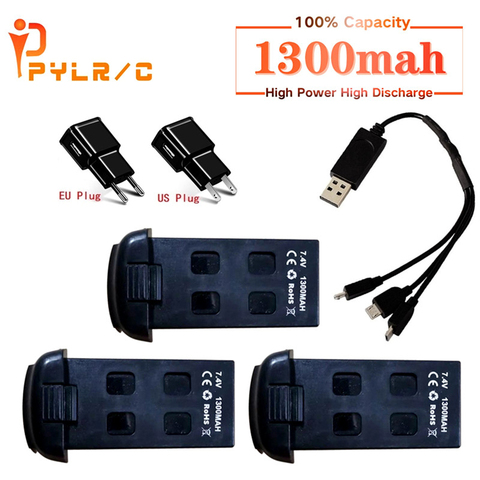 Batería recargable para Dron S166 S167 de 7,4 V y 1300mAh, cargador de gran capacidad ► Foto 1/6