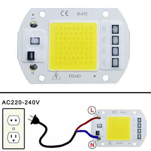 Cuentas de lámpara LED COB para exteriores, 10W, 20W, 30W, 50W, CA de 220V, 240V, IP65, IC inteligente, No necesita controlador, foco de luz de inundación artesanal, lámpara de Chip ► Foto 1/5