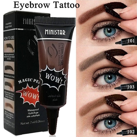 1PC impermeable líquido Henna para cejas tinte Gel de larga duración Grey Color marrón Peel de la ceja del tatuaje maquillaje realzador 7ML ► Foto 1/4