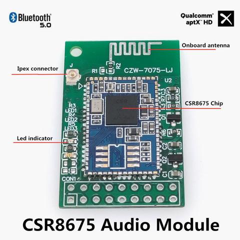 Placa de módulo Aptx Hd Csr8675 I2S Bluetooth 5,0 para mejorar el sonido Weiliang Es9038 Ak4497 Dac amplificador ► Foto 1/6