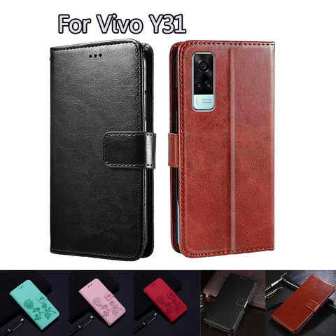 Funda con tapa para Vivo Y31 Carcasa protectora de teléfono, Funda para Vivo Y 31 2022, BILLETERA, libro de cuero ► Foto 1/6