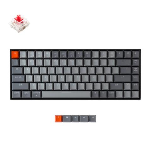 Keychron-Teclado mecánico K2 A V2 con Bluetooth, teclado inalámbrico con interruptor rojo Gateron/retroiluminado con LED blanco de 84 teclas para Mac y Windows ► Foto 1/6