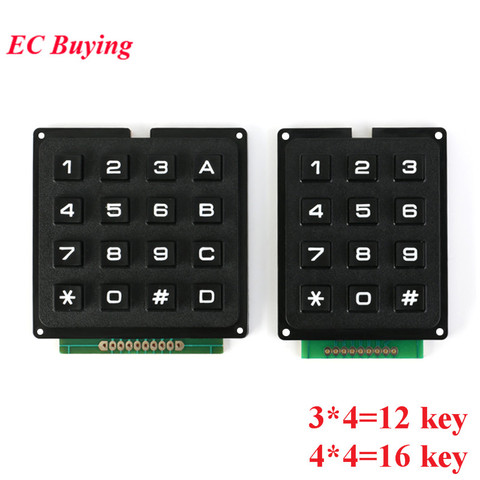 3*4 4*4 matriz de interruptor de teclado conjunto de módulos ABS llaves de plástico 4x4 3x4 12 16 botón interruptor de membrana DIY Kit para Arduino ► Foto 1/6