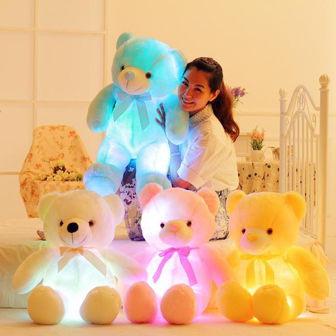 32-75CM luminoso creativo luz LED oso de peluche Animal relleno de peluche de juguete colorido brillante oso de peluche de regalo de Navidad para chico ► Foto 1/6