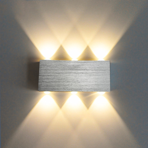 Lámpara de pared Led JJD lámpara de pared moderna Sconce escalera accesorio de luz sala de estar dormitorio cama de noche iluminación interior casa pasillo Loft plata ► Foto 1/6