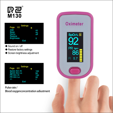 RZ-oxímetro de pulso para dedo, pulsioxímetro Digital portátil, Monitor de salud para el hogar, pulsómetro SPO2 PR sacurimetro ► Foto 1/6