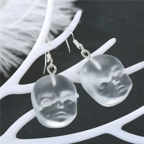 Pendientes colgantes de resina con cara de ángel hechos a mano para mujer y niña, joyería creativa, regalo ► Foto 1/6