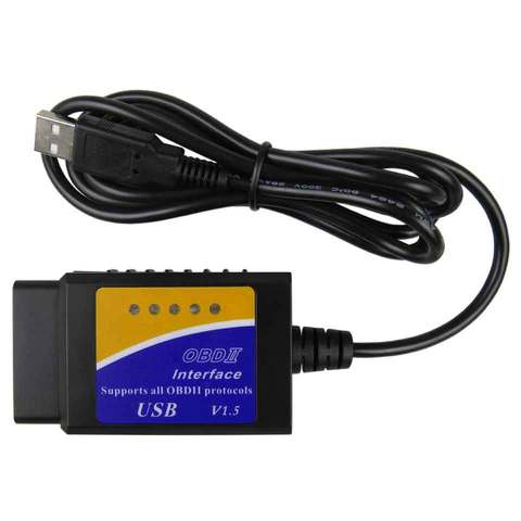 Interfaz USB ELM327 V1.5 OBD2, escáner de diagnóstico para automóvil ELM 327, adaptador USB V 1,5, compatible con todos los protocolos OBD, herramientas de diagnóstico de coche ► Foto 1/1