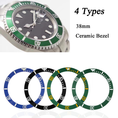 Esfera de reloj de 38mm inserto de bisel de cerámica para relojes automáticos Submariner de 40mm para hombre, accesorios de reemplazo, negro/azul/verde ► Foto 1/6