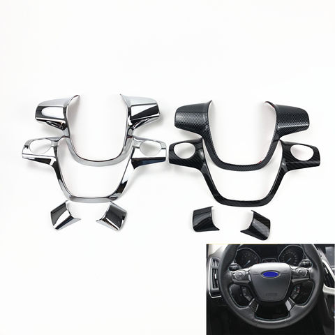 Estilo de coche embellecedor para volante cubierta de la etiqueta engomada caja de decoración para Ford Focus 3 MK3 sedán hatchback (2012-2014)/para KUGA 13-2015 ► Foto 1/5