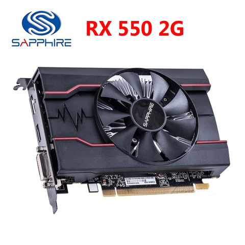 SAPPHIRE-tarjeta de vídeo RX550, tarjeta gráfica GDDR5 de 2GB para tarjetas AMD Serie RX 500, RX 550, 2G, D5, Radeon RX550-2GB, HDMI, DVI, segunda mano ► Foto 1/6