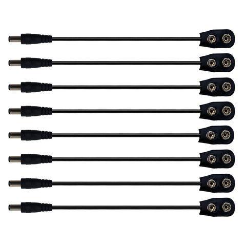 Convertidor de clips de batería de 9V, 2, 4, 6, 8 Uds., Conector de presión de Cables de alimentación DC 2,1, enchufe de 5,5mm para Cable de alimentación de Pedal de efectos de guitarra ► Foto 1/6