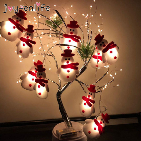 Luces LED de navidad para hombre de nieve, cuerdas para árbol de navidad, decoración de fiesta, adornos navideños para el hogar, navidad ► Foto 1/5