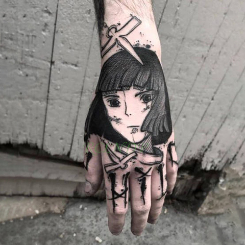 Tatuaje temporal a prueba de agua pegatina cool tatuaje falso Flash tatuaje Japón anime Spirited Away Tato arte corporal para chica mujeres hombres ► Foto 1/6