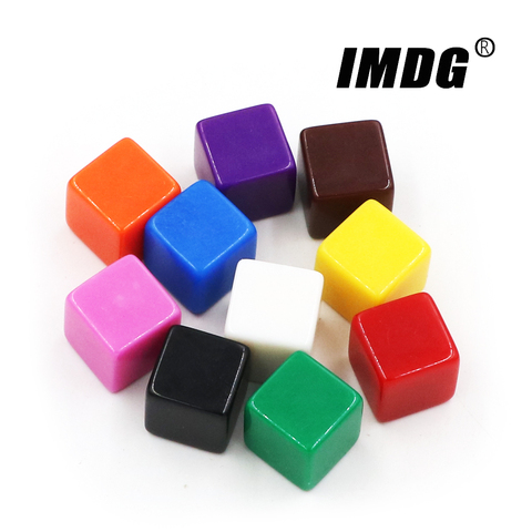 10 unids/pack dados en blanco nuevo colorido acrílico 16mm dados Esquina cuadrada enseñanza Accesorios para Juego de Herramientas Matemáticas ► Foto 1/5