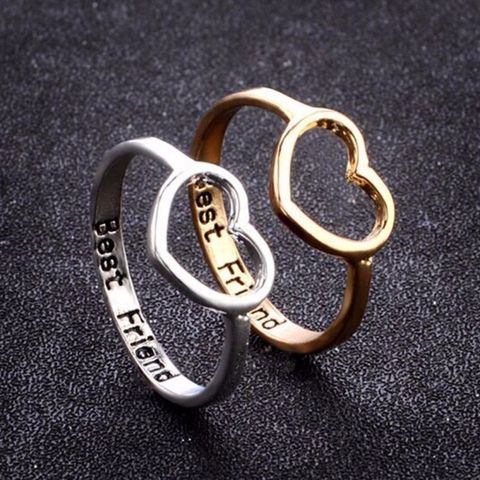 Anillo con forma de corazón para mujeres y parejas, joyería de acero inoxidable, de amor ► Foto 1/6