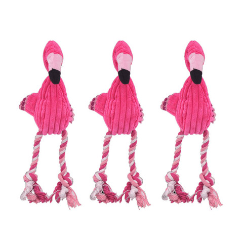 Limpieza de dientes juguete interactivo de dibujos animados Animal Flamingo de algodón en forma de perro de juguete de cuerda productos para entrenamiento de mascotas juguetes masticables para mascotas 1 Uds ► Foto 1/6