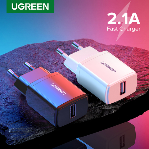 Ugreen-cargador USB de 5V 2.1A para iPhone X, 8, 7, iPad, Adaptador europeo para Samsung S9, Xiaomi Mi 8, cargador de teléfono móvil ► Foto 1/6