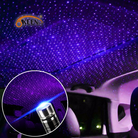Lámpara LED para techo de coche, luz de noche Interior, luz de ambiente, Galaxy, USB, decorativa, ajustable, múltiples efectos de iluminación ► Foto 1/6