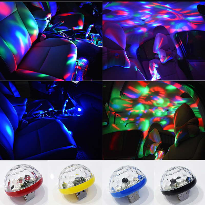 Dowoa Luces de Fiesta USB Mini Bola de Discoteca Luz LED Ambiente Luz de Coche Control de Sonido Lámpara de Escenario para niños Fiestas de cumpleaños Iluminación de DJ de Escenario Decoración 