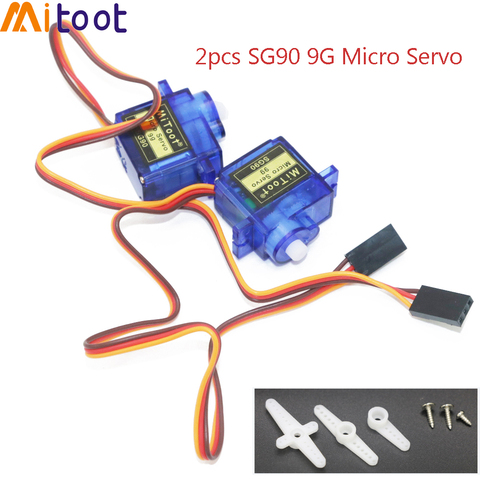 Mitoot-Mini Micro Motor Servo SG90 9G para RC 250 450, Helicóptero, Avión, controles para Arduino, control remoto, juguete, 2 uds. ► Foto 1/6