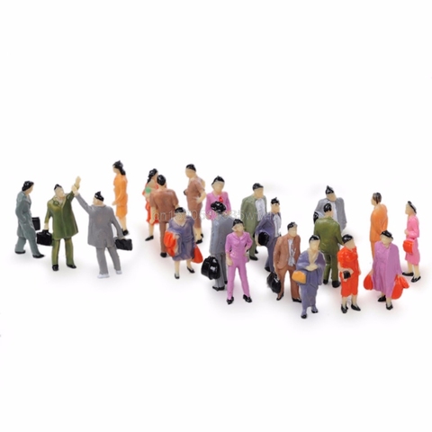 Maqueta de Plano de edificio de personas, Escala de tren HO, figura pintada, pasajero, envío directo, 100 Uds., 1:87 ► Foto 1/6