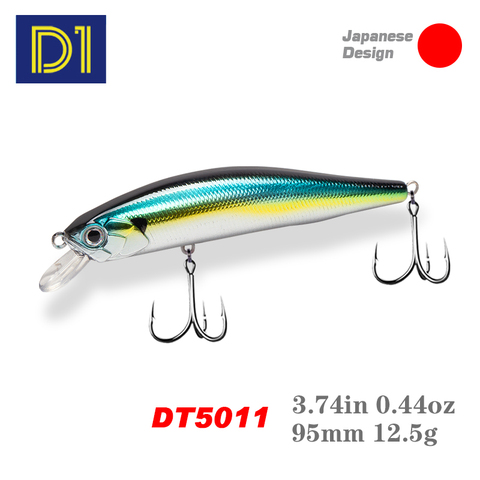 D1 Minnow-señuelo flotante para pesca, aparejos de pesca, hundimiento, Wobblers para pesca, cebo duro, Crankbait para piscardo, Lucio, lubina, 95MM, 2022 ► Foto 1/6