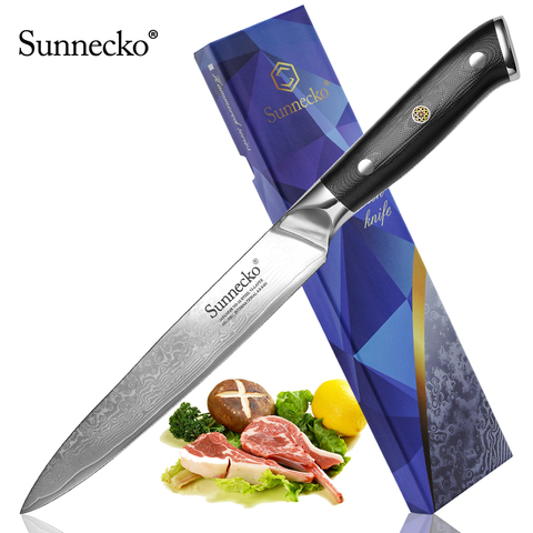 SUNNECKO-cuchillo de cocina de 8 pulgadas, rebanador afilado japonés VG10, hoja de acero, mango G10, Chef de Damasco, corte ► Foto 1/6