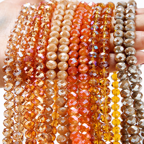 1 filamentos dos tonos de colores de cristal cuentas de vidrio Faceled perlas para joyería haciendo joyas Diy accesorios venta al por mayor ► Foto 1/6