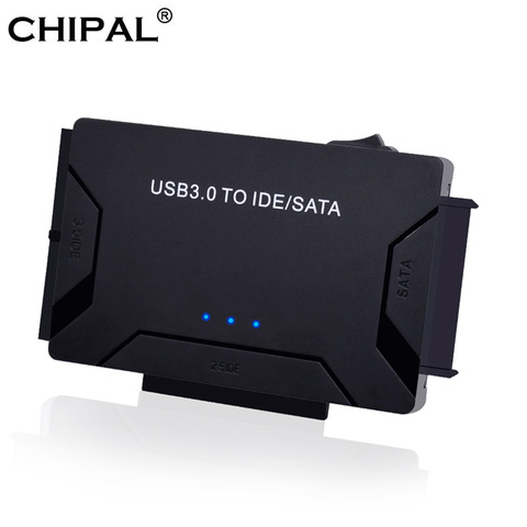 CHIPAL 3 en 1 SATA a USB IDE adaptador USB 3,0 a SATA IDE ATA convertidor de datos para ordenador PC 2,5 