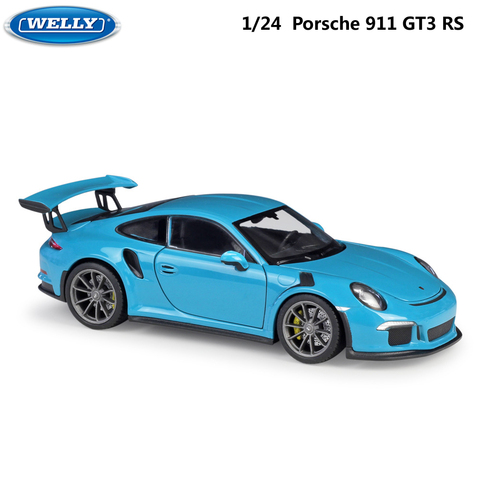 WELLY 1:24 escala Diecast Simulador de coche Porsche 911 GT3 Modelo RS de aleación de coche de juguete coche de carreras de juguete para el regalo de los niños ► Foto 1/6