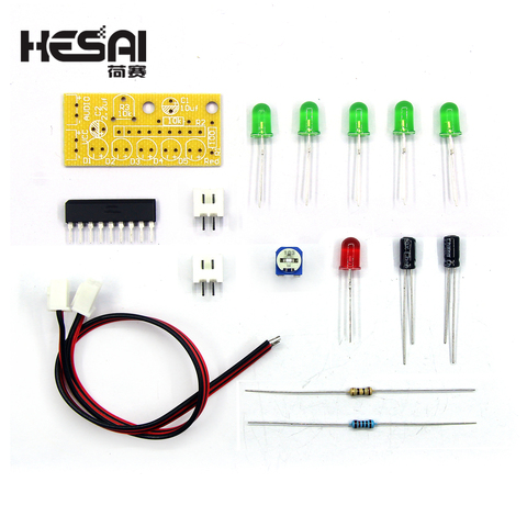 Kit DIY electrónico KA2284-KIT de bricolaje, indicador de nivel de Audio, conjunto de piezas de 5mm, nivel LED rojo y verde, indicador de 3,5-12V ► Foto 1/6