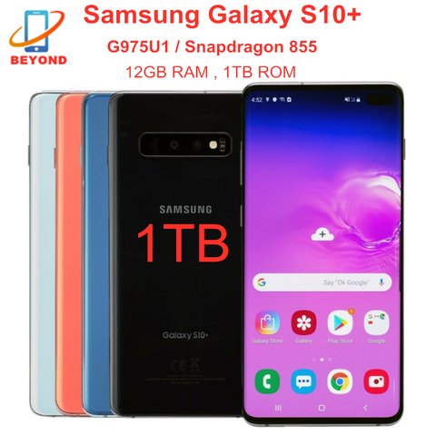 Samsung-teléfono inteligente Galaxy S10 Plus G975U G975U1, teléfono móvil Original libre con 1TB ROM, 12GB RAM, Octa Core, pantalla de 6,4 pulgadas, procesador Snapdragon 855, soporta NFC LTE ► Foto 1/6