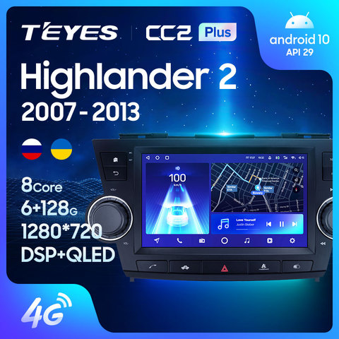 TEYES-Radio Multimedia CC2L CC2 Plus con GPS para coche, Radio con reproductor de vídeo, Android No 2din, dvd, para Toyota Highlander 2 XU40 ► Foto 1/6
