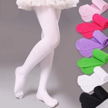 Color caramelo de primavera pantimedias para niños medias de baile Ballet para las niñas de los niños de terciopelo Blanco sólido medias chicas medias ► Foto 1/5