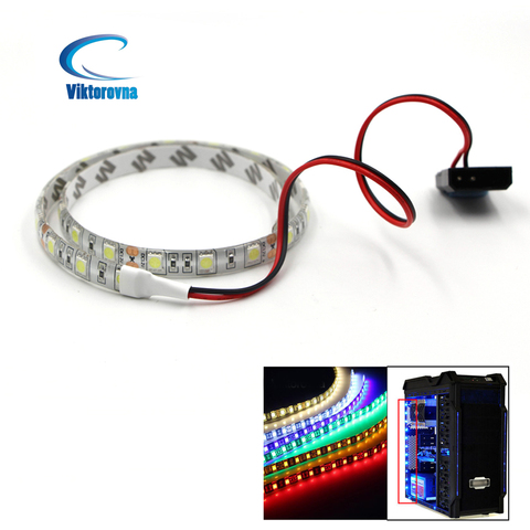 Tira de luces led RGB con control remoto, 24 teclas, para carcasa de pc, 12V, CC, fondo, carcasa de ordenador, cinta adhesiva, conector Molex, 4 pines, 60led ► Foto 1/6