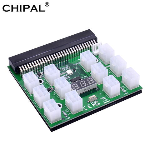 CHIPAL Placa de adaptación 17 / 12 puerto 6Pin conector pantalla LED 12V módulo de potencia para HP 1200W 750W PSU GPU minero minera BTC, ETH ► Foto 1/6