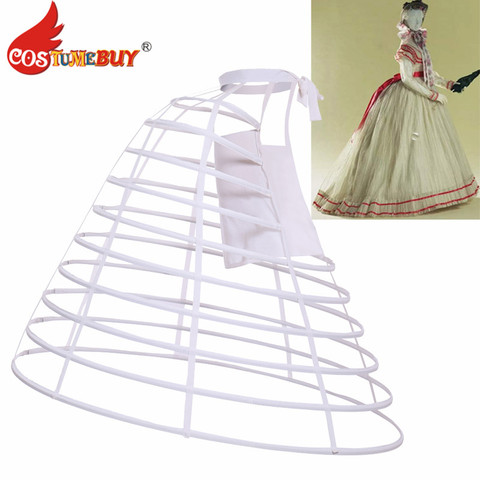 Costumebuy-falda de jaula para pájaros con forma de enagua de resbalón, plana, frontal, trasera, de aro, para graduación, vestido victoriano Rococo ► Foto 1/6