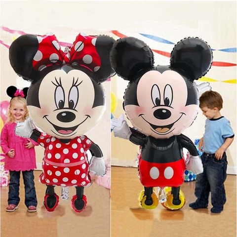 Globos de ratón de Mickey y Minnie para niños, globos de aluminio de dibujos animados de Disney, decoraciones para fiesta de cumpleaños, regalo de juguetes clásicos ► Foto 1/5